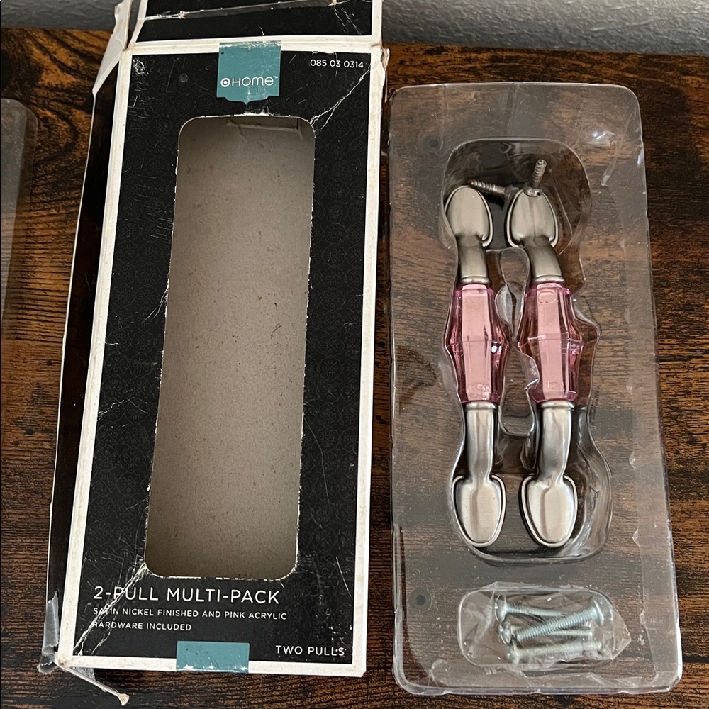 Drawer Handles Silver Pink